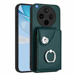For OPPO Find X8s+ Organ Card Bag Ring Holder PU Phone Case(Green)