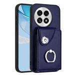 For OnePlus 13 5G Organ Card Bag Ring Holder PU Phone Case(Blue)