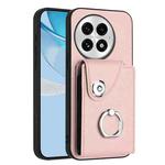 For OnePlus 13 5G Organ Card Bag Ring Holder PU Phone Case(Pink)
