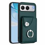 For OnePlus Nord 4 Organ Card Bag Ring Holder PU Phone Case(Green)