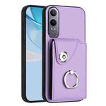 For OnePlus Nord CE4 Lite 5G / OPPO K12x Organ Card Bag Ring Holder PU Phone Case(Purple)