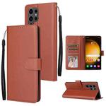 For Samsung Galaxy S24 Ultra 5G Multifunctional Horizontal Flip Leather Phone Case with Three Card Slot(Brown)