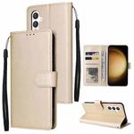For Samsung Galaxy S24+ 5G Multifunctional Horizontal Flip Leather Phone Case with Three Card Slot(Gold)