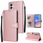 For Samsung Galaxy A05s 3-Card Slots Multifunctional Leather Phone Case(Rose Gold)
