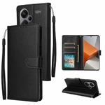 For Xiaomi Redmi Note 13 Pro+ Multifunctional Horizontal Flip Leather Phone Case with Three Card Slot(Black)