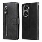 For Huawei nova 11 SE Fashion Calf Texture Zipper Leather Phone Case(Black)