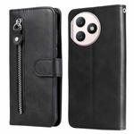 For Honor X50i+ Fashion Calf Texture Zipper Leather Phone Case(Black)