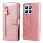 For Honor X8b Fashion Calf Texture Zipper Leather Phone Case(Rose Gold)