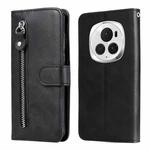 For Honor Magic6 Pro Fashion Calf Texture Zipper Leather Phone Case(Black)