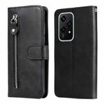For Honor 200 Lite 5G Global Fashion Calf Texture Zipper Leather Phone Case(Black)