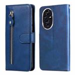 For Honor 200 Fashion Calf Texture Zipper Leather Phone Case(Blue)