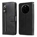 For Honor Magic7 Fashion Calf Texture Zipper Leather Phone Case(Black)