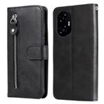 For Honor 300 Fashion Calf Texture Zipper Leather Phone Case(Black)