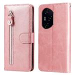 For Honor 300 Pro Fashion Calf Texture Zipper Leather Phone Case(Rose Gold)