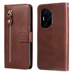 For Honor 300 Pro Fashion Calf Texture Zipper Leather Phone Case(Brown)