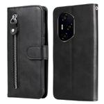 For Honor 300 Ultra Fashion Calf Texture Zipper Leather Phone Case(Black)