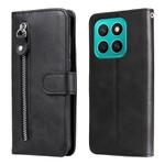 For Honor X8c 4G Fashion Calf Texture Zipper Leather Phone Case(Black)