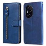 For Honor 400 Fashion Calf Texture Zipper Leather Phone Case(Blue)
