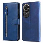 For Honor Play 60 Fashion Calf Texture Zipper Leather Phone Case(Blue)