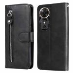 For Honor Play 60 Fashion Calf Texture Zipper Leather Phone Case(Black)