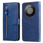 For Honor X70 5G Fashion Calf Texture Zipper Leather Phone Case(Blue)