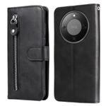 For Honor X70 5G Fashion Calf Texture Zipper Leather Phone Case(Black)
