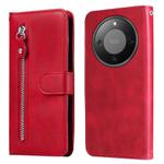 For Honor X70 5G Fashion Calf Texture Zipper Leather Phone Case(Red)