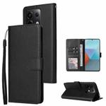 For Xiaomi Redmi Note 13 Pro 5G Multifunctional Horizontal Flip Leather Phone Case with Three Card Slot(Black)