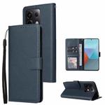 For Xiaomi Redmi Note 13 Pro 5G Multifunctional Horizontal Flip Leather Phone Case with Three Card Slot(Blue)