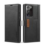 For Samsung Galaxy Note 20 LC.IMEEKE LC-001 Series PU + TPU Color Matching Frosted Horizontal Flip Leather Case with Holder & Card Slot(Black)
