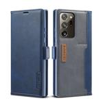 For Samsung Galaxy Note 20 LC.IMEEKE LC-001 Series PU + TPU Color Matching Frosted Horizontal Flip Leather Case with Holder & Card Slot(Blue)
