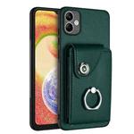 For Samsung Galaxy A05 Organ Card Bag Ring Holder PU Phone Case(Green)