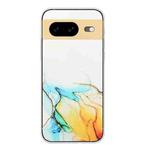 For Google Pixel 8 Hollow Marble Pattern TPU Phone Case(Yellow)