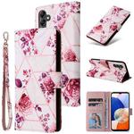 For Samsung Galaxy A15 5G Marble Bronzing Stitching Leather Phone Case(Rose Gold)