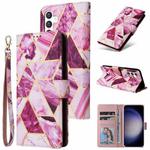 For Samsung Galaxy S24 5G Marble Bronzing Stitching Leather Phone Case(Purple)