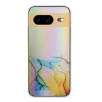For Google Pixel 8 Laser Marble Pattern Clear TPU Phone Protective Case(Yellow)