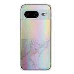 For Google Pixel 8 Laser Marble Pattern Clear TPU Phone Protective Case(Grey)