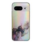 For Google Pixel 8 Laser Marble Pattern Clear TPU Phone Protective Case(Black)