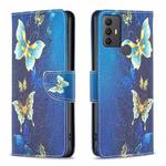 For TCL 305 / 306 / 30 SE Colored Drawing Pattern Leather Phone Case(Gold Butterfly)