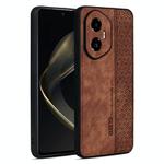 For Honor 300 AZNS 3D Embossed Skin Feel Phone Case(Brown)