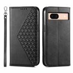 For Google Pixel 8a Cubic Grid Calf Texture Magnetic Leather Phone Case(Black)