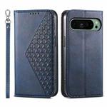 For Google Pixel 9 Cubic Grid Calf Texture Magnetic Leather Phone Case(Blue)