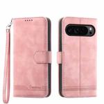 For Google Pixel 9 Pro Dierfeng Dream Line TPU + PU Leather Phone Case(Pink)