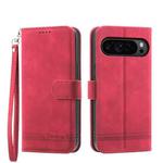 For Google Pixel 9 Pro Dierfeng Dream Line TPU + PU Leather Phone Case(Red)