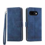 For Google Pixel 9a Dierfeng Dream Line TPU Hybrid PU Leather Phone Case(Blue)