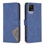 For TCL 40 SE Magnetic Buckle Rhombus Texture Leather Phone Case(Blue)