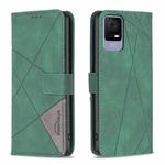 For TCL 40 SE Magnetic Buckle Rhombus Texture Leather Phone Case(Green)