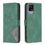 For TCL 405 Magnetic Buckle Rhombus Texture Leather Phone Case(Green)