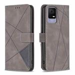 For TCL 405 Magnetic Buckle Rhombus Texture Leather Phone Case(Grey)