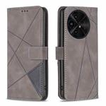 For TCL 50 XE/50 XL 5G Magnetic Buckle Rhombus Texture Leather Phone Case(Grey)